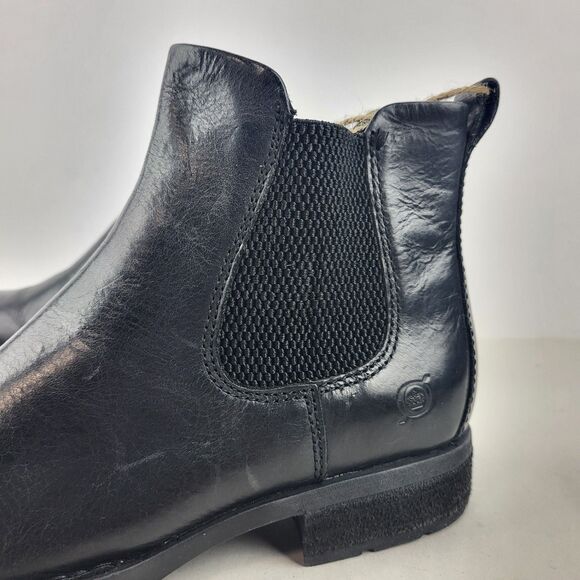 Born Brenta II Boot Black Leather Pull On Chelsea Comfort Boots - Picture 5 of 15